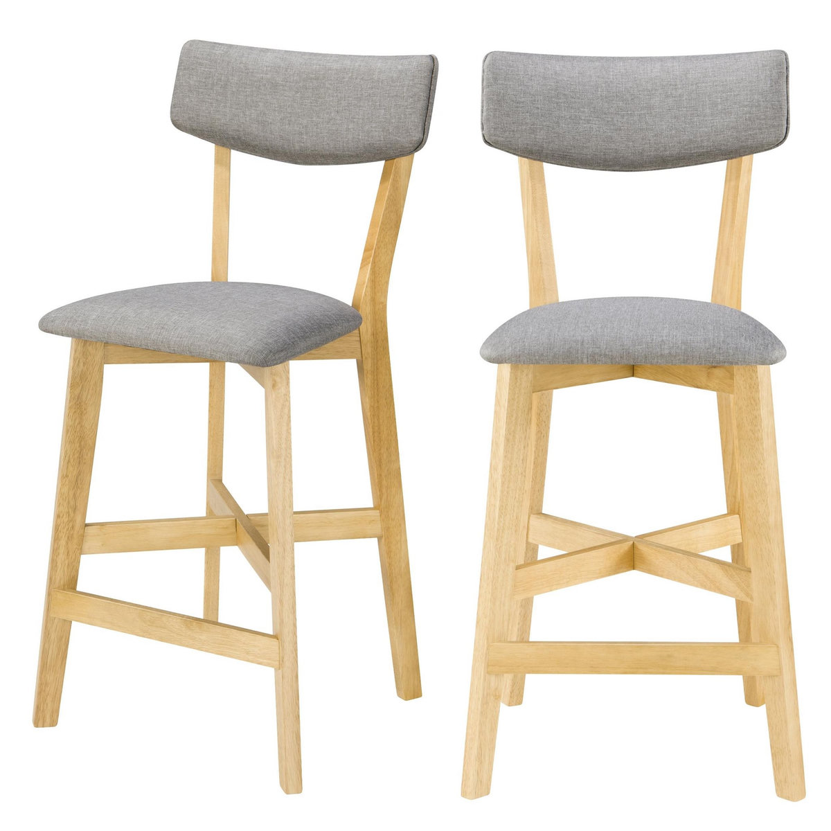 Rendez vous déco Chaise de bar mi-hauteur Elmer en bois 68 cm (lot de 2)