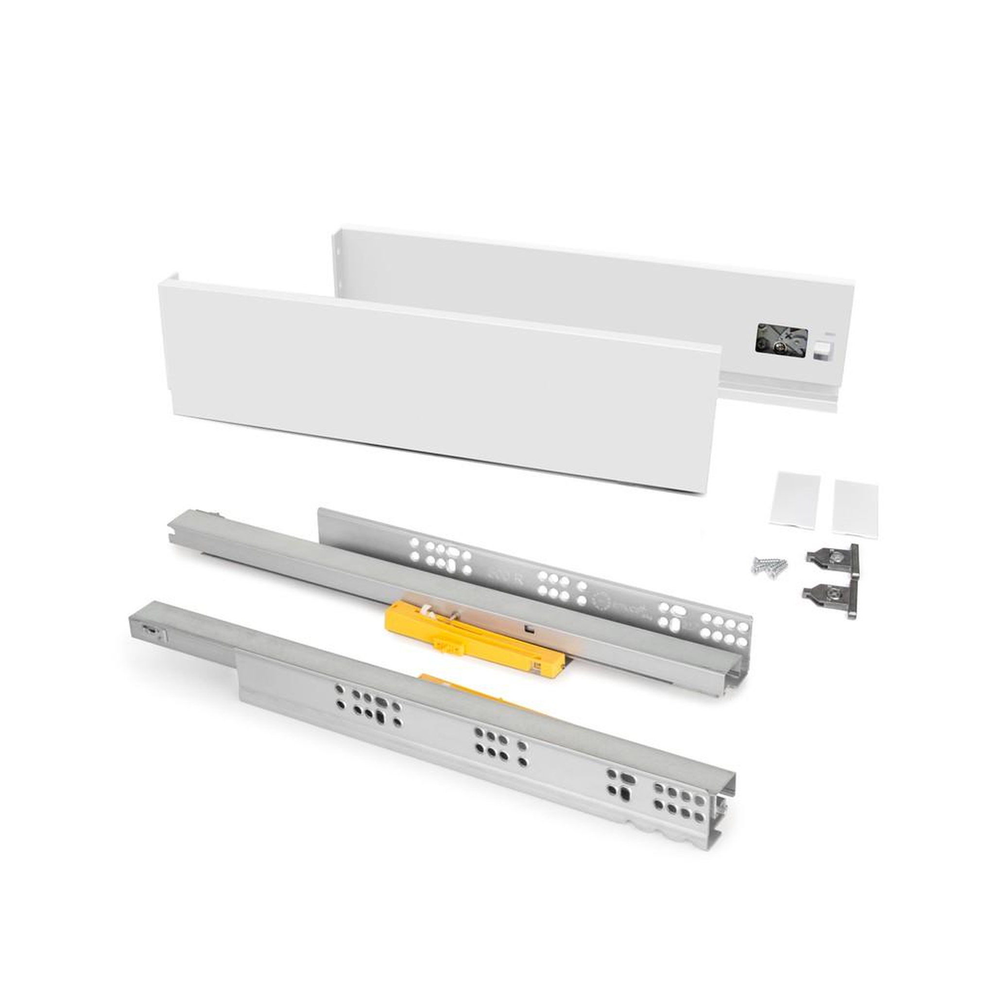 EMUCA SRL Kit de rangement de chaussures en métal et cadre - coulisses à fermeture souple pour armoire- module 900mm- Gris pierre