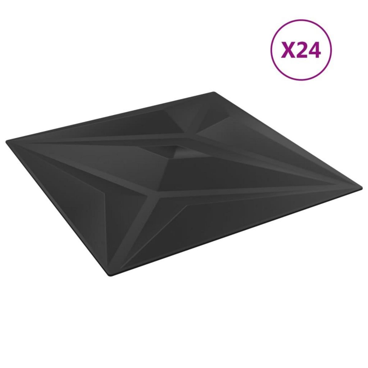 VIDAXL Panneaux muraux 24 pcs noir 50x50 cm XPS 6 m^2 etoile