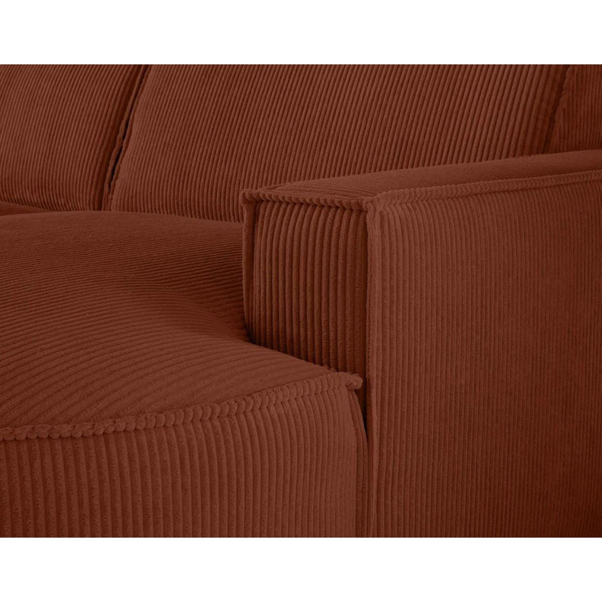 LISA DESIGN Spiaggia - canapé d'angle droit - forme arrondie - 5 places - en velours côtelé