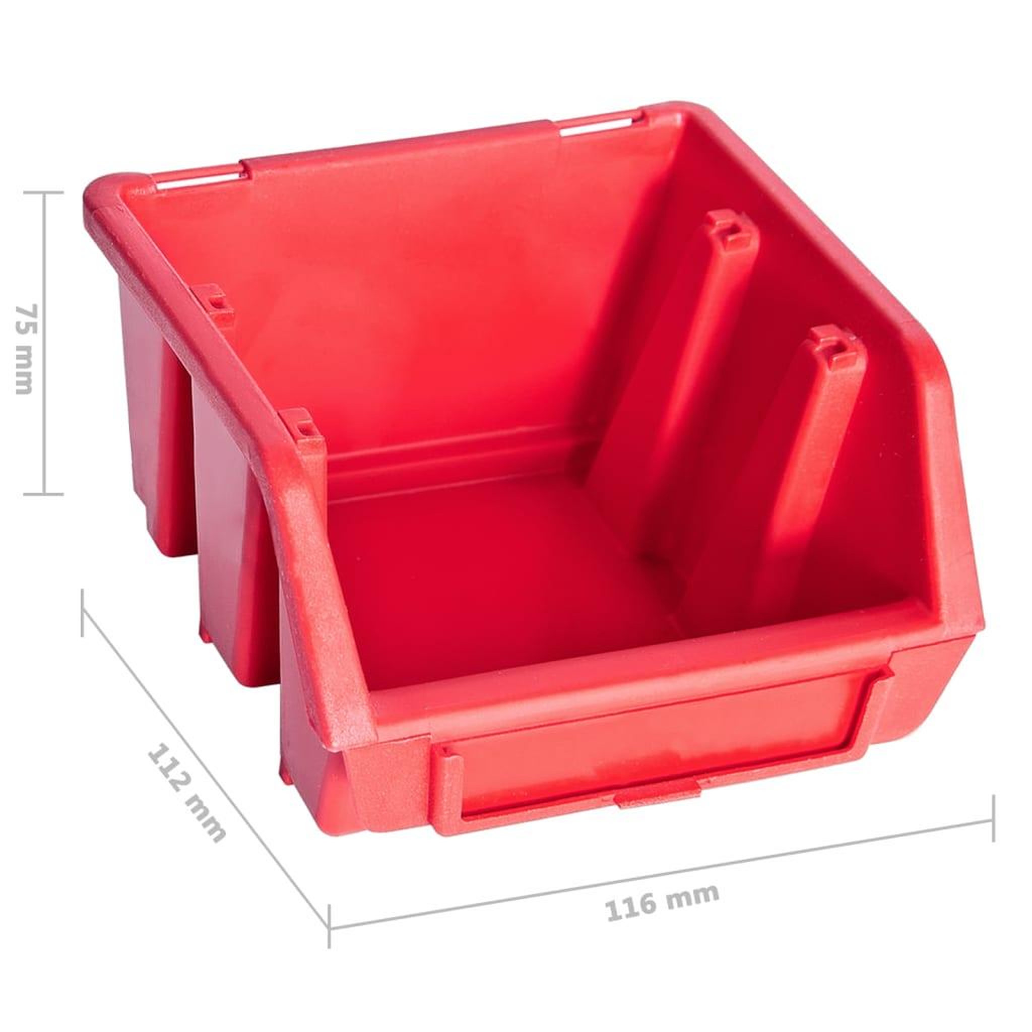 Voir la diapositive 6 : VIDAXL Kit de bacs de stockage et panneaux muraux 39 pcs Rouge et noir