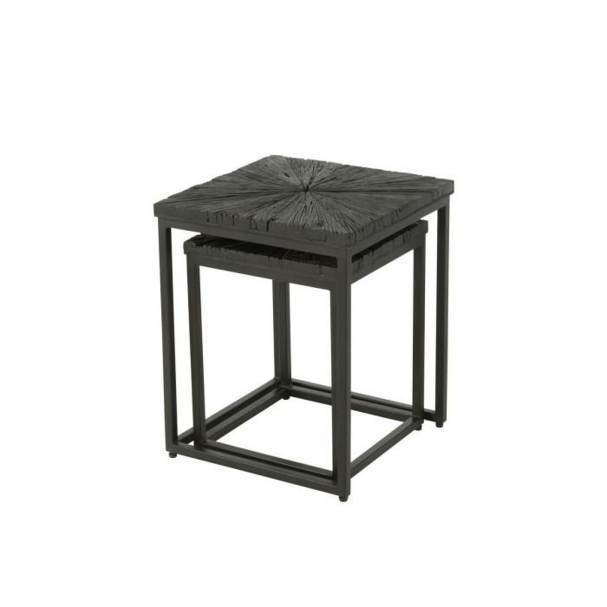 Paris Prix Lot de 2 Tables d'Appoint Gigognes  Shanil  53cm Noir