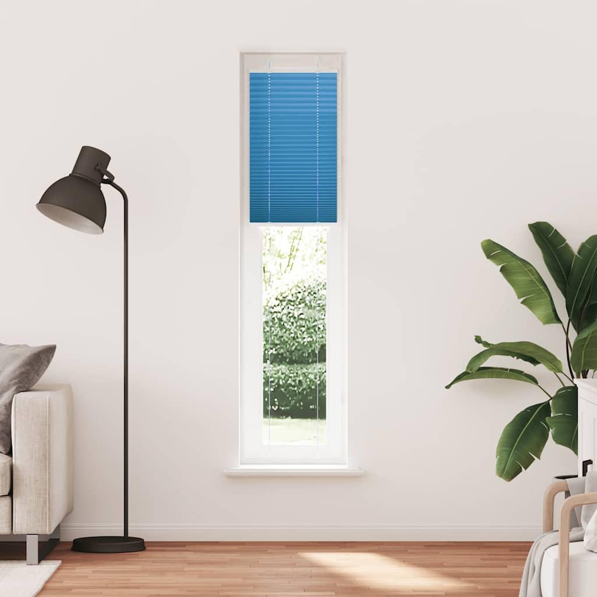 Voir la diapositive 2 : VIDAXL Store plisse bleu 45x200 cm largeur du tissu 44,4 cm polyester