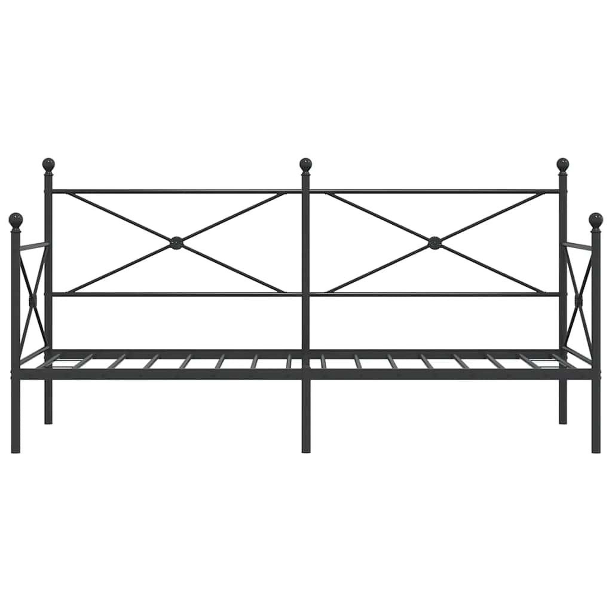 Voir la diapositive 5 : VIDAXL Lit de repos sans matelas noir 90x200 cm acier
