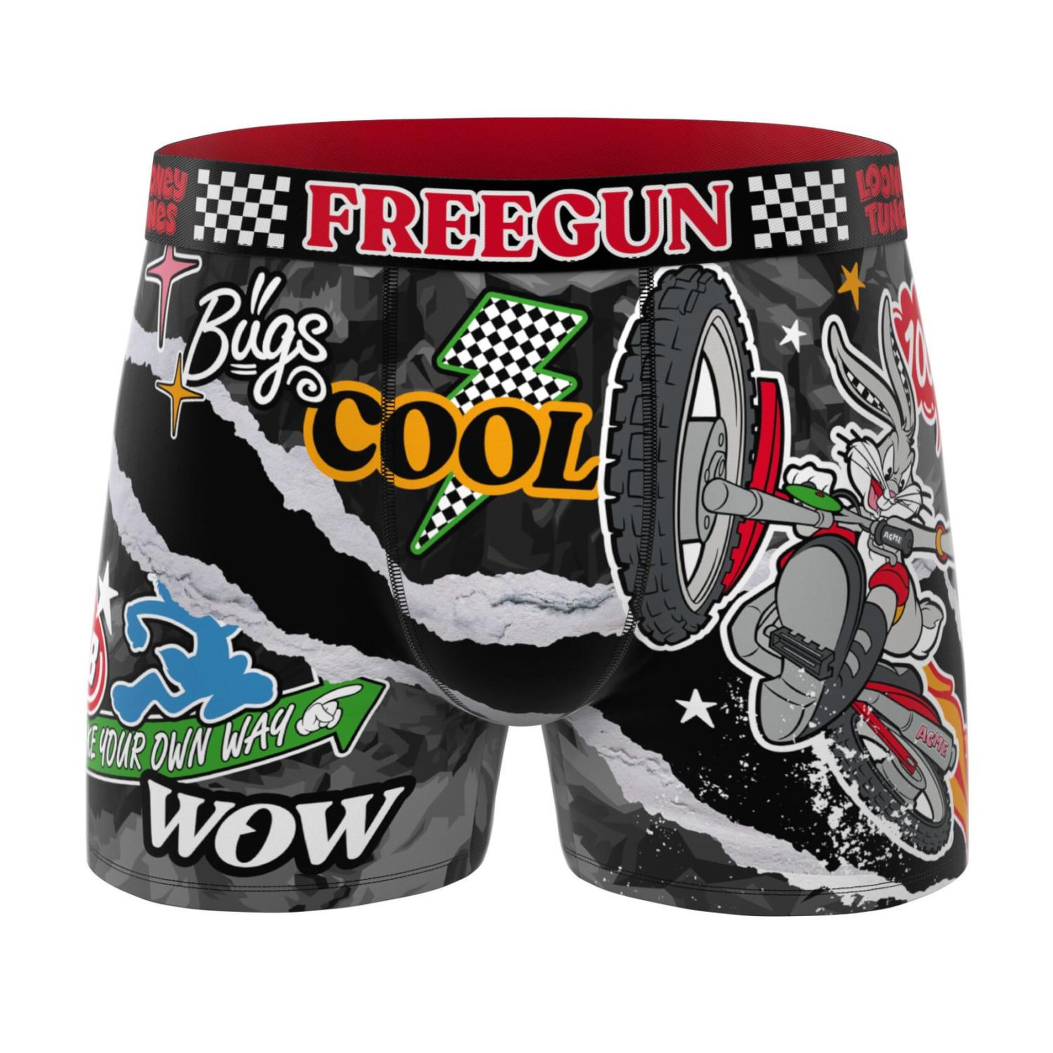 Voir la diapositive 5 : FREEGUN Lot de 4 boxers homme Looney Tunes