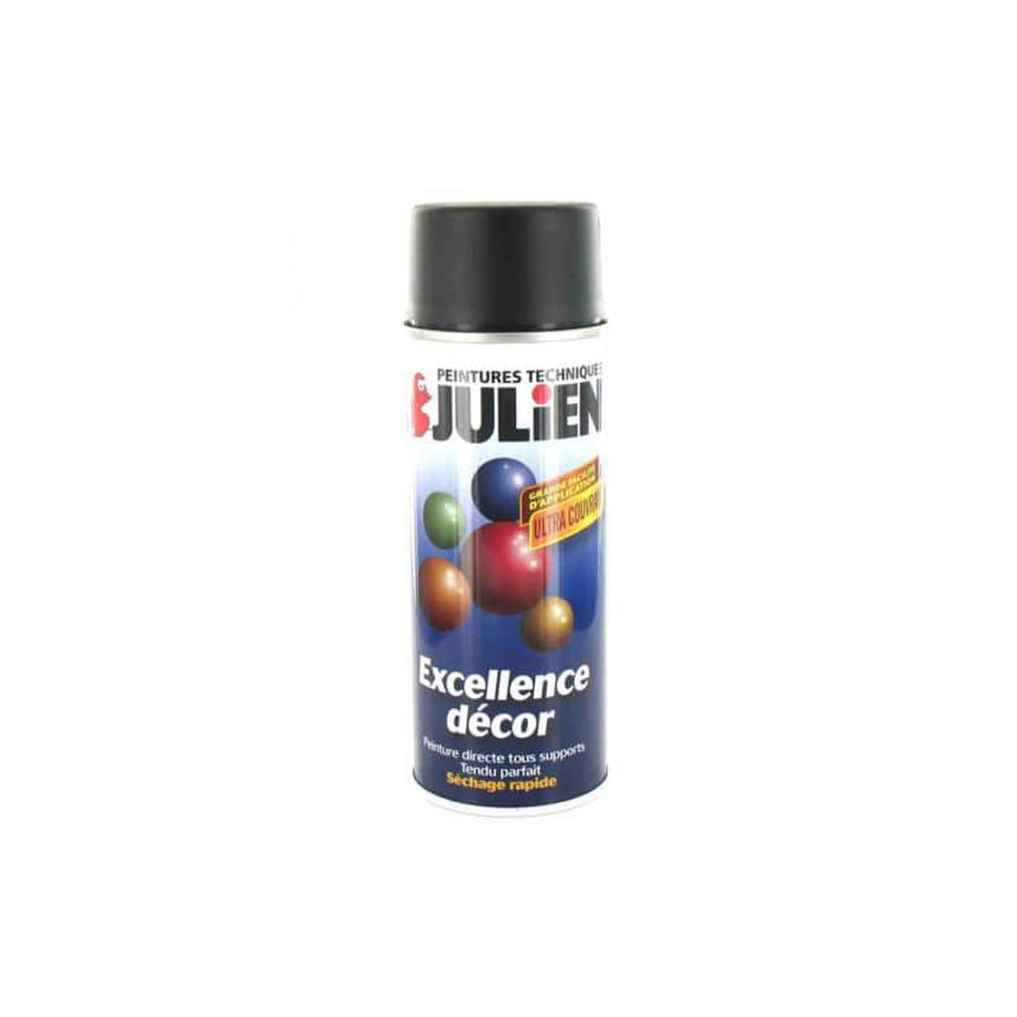 Voir la diapositive 1 : Julien Peinture aérosol Julien noir satine 400ml