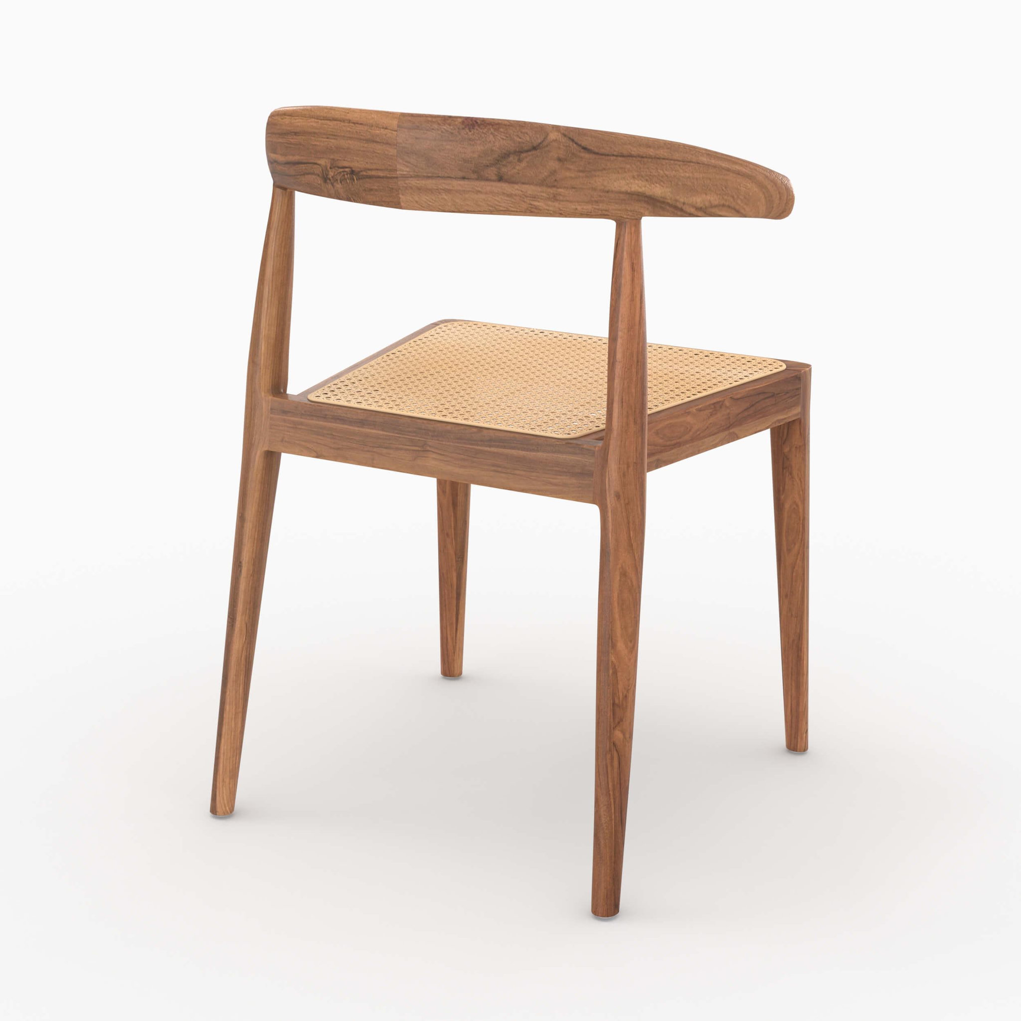 Voir la diapositive 2 : MAISON PAVANE Lot de 2 chaises en bois de teck et cannage en rotin-alia