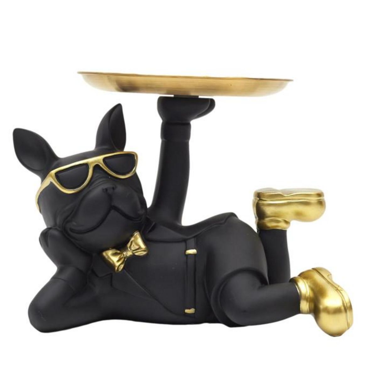Paris Prix Vide-Poche Statue  Bulldog  27cm Noir