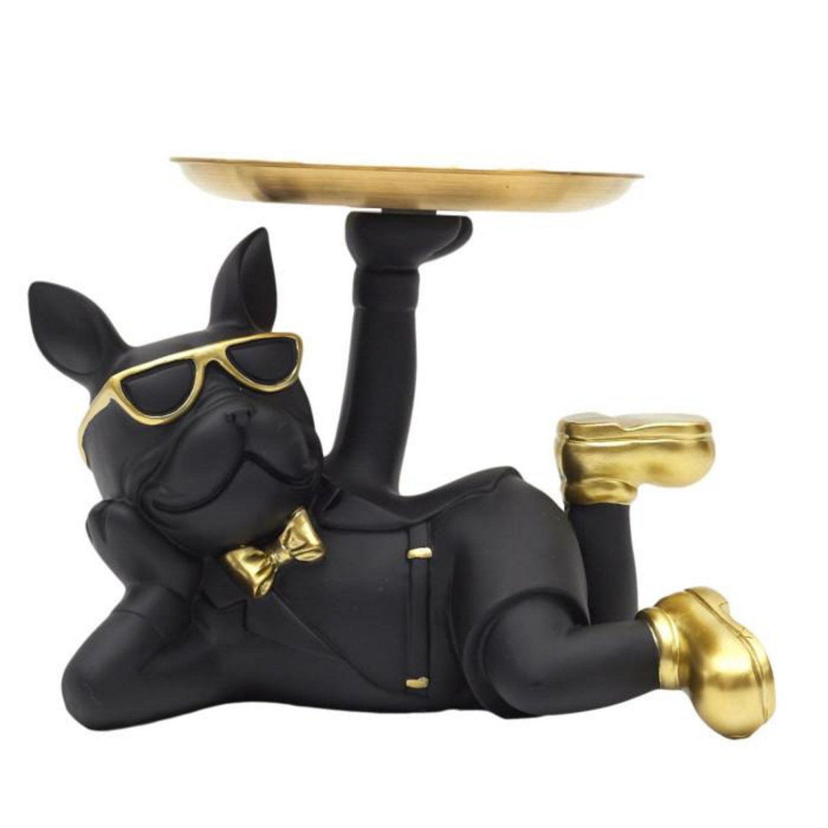 Paris Prix Vide-Poche Statue  Bulldog  27cm Noir