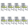 Voir la diapositive 1 : VIDAXL Chaises de jardin et coussins lot de 8 Bois acacia solide Gris
