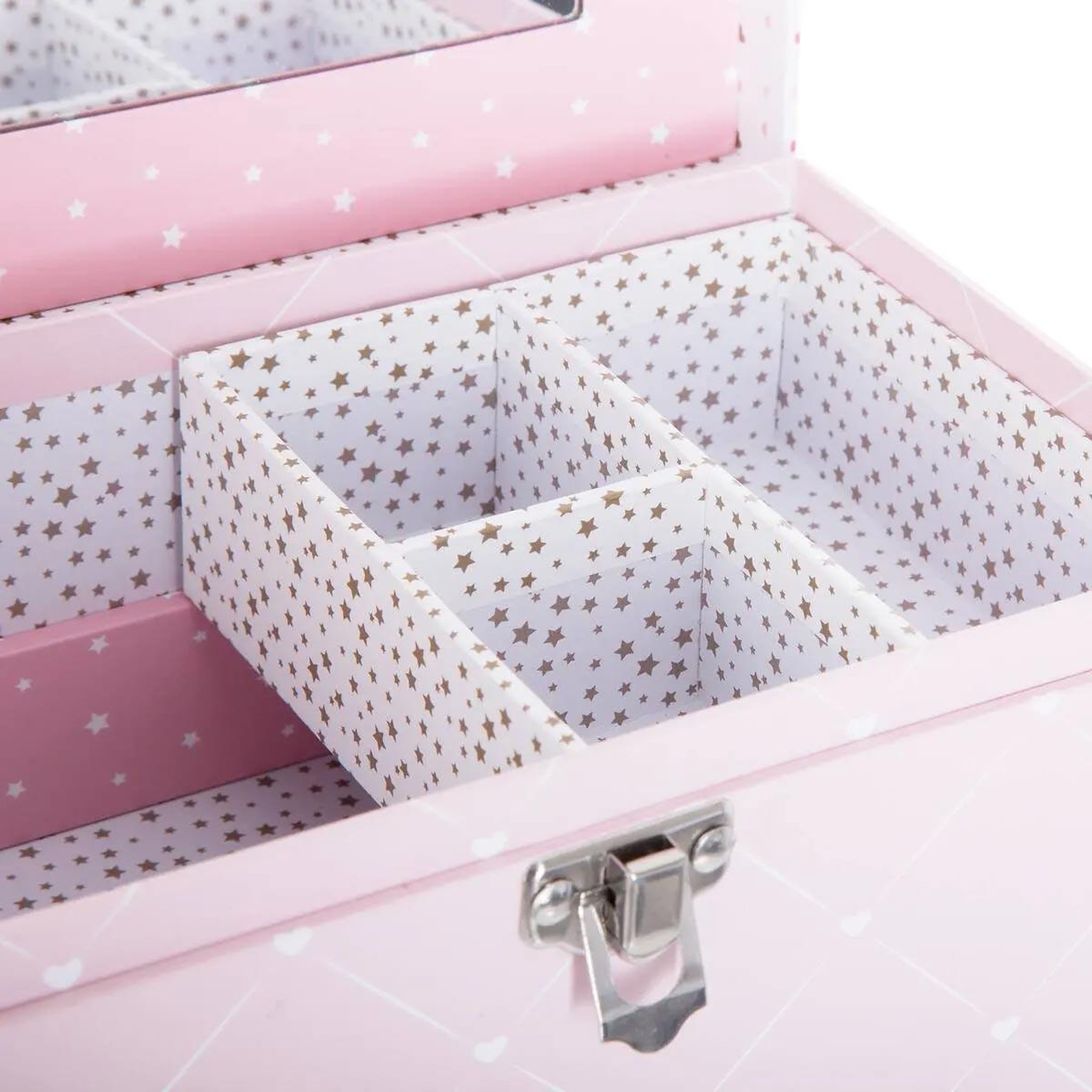 Voir la diapositive 3 : Atmosphera Kids Boîte à bijoux & miroir  demoiselle  19cm rose