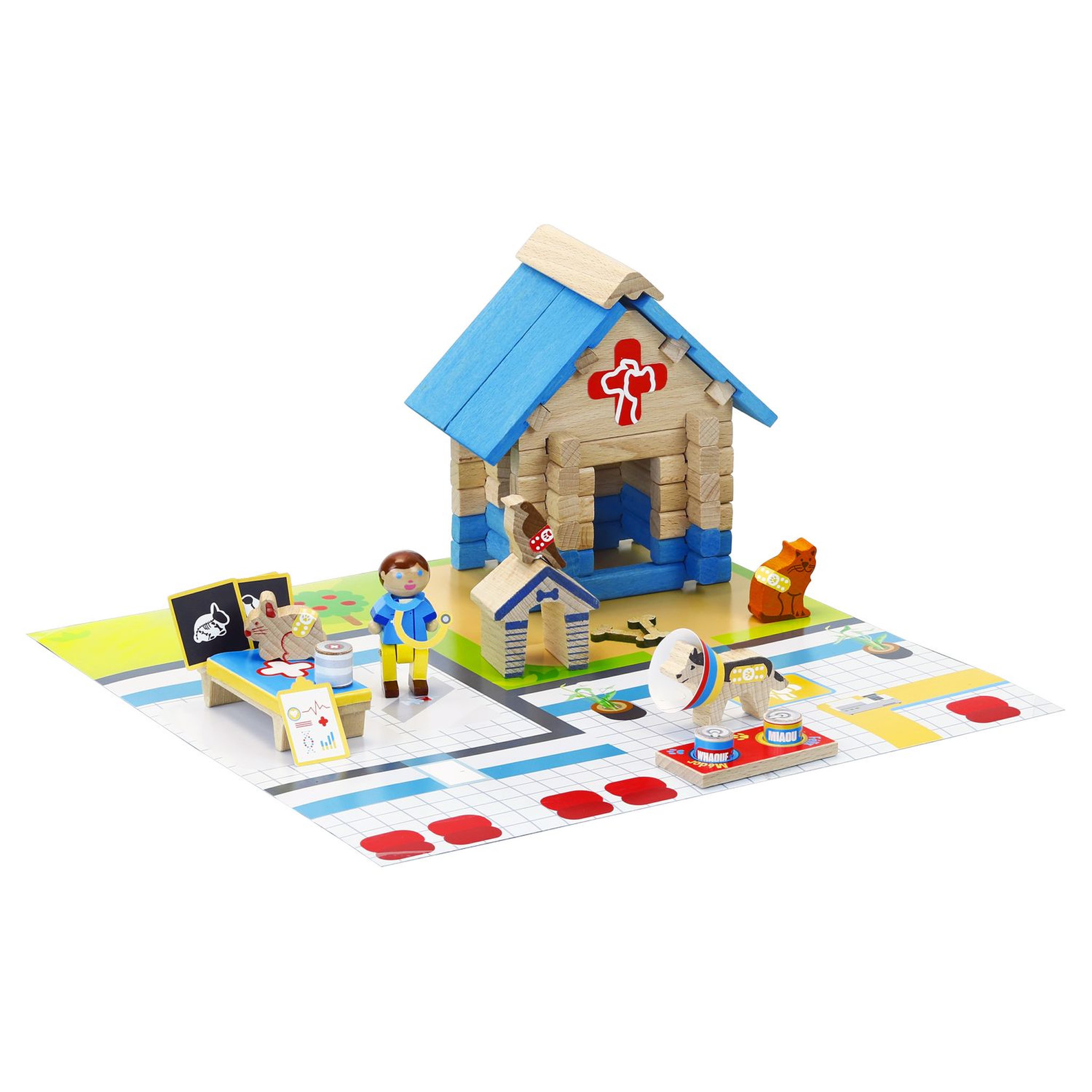 JEUJURA La maison du vétérinaire - 60 pièces - Jeu de construction