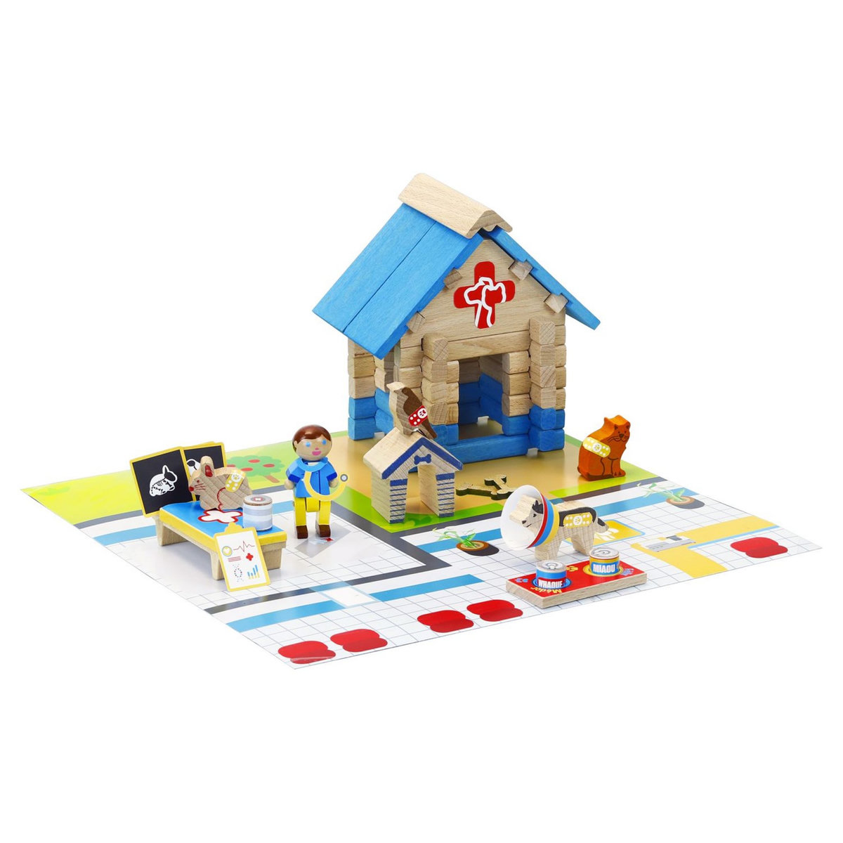 JEUJURA La maison du vétérinaire - 60 pièces - Jeu de construction