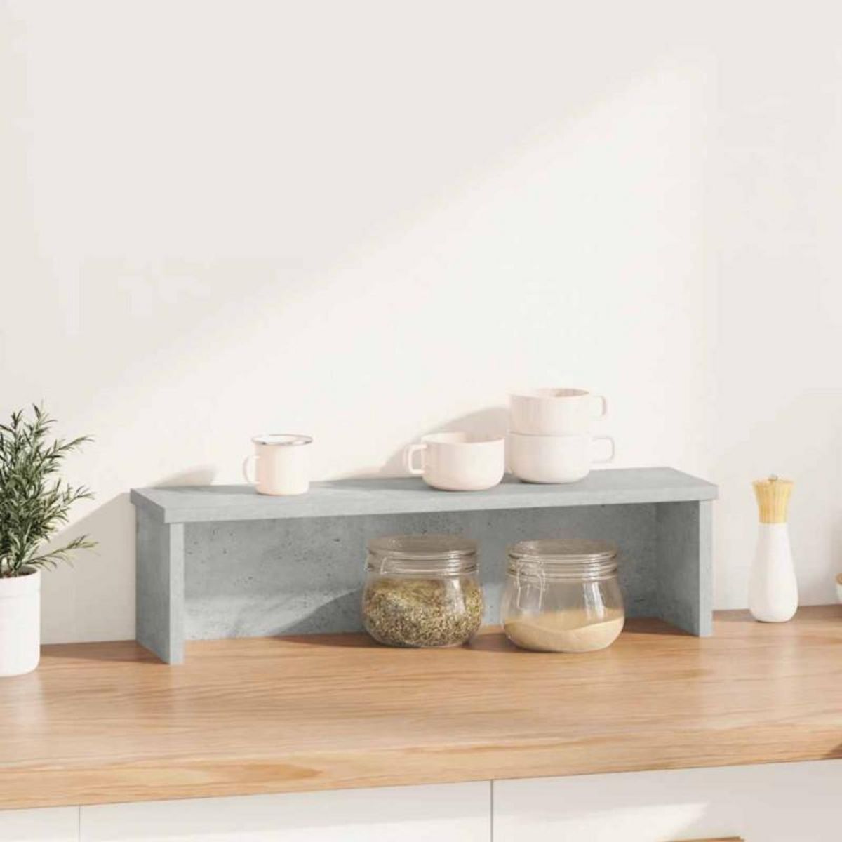 VIDAXL Étagère de cuisine empilable gris béton 50x15x16 cm