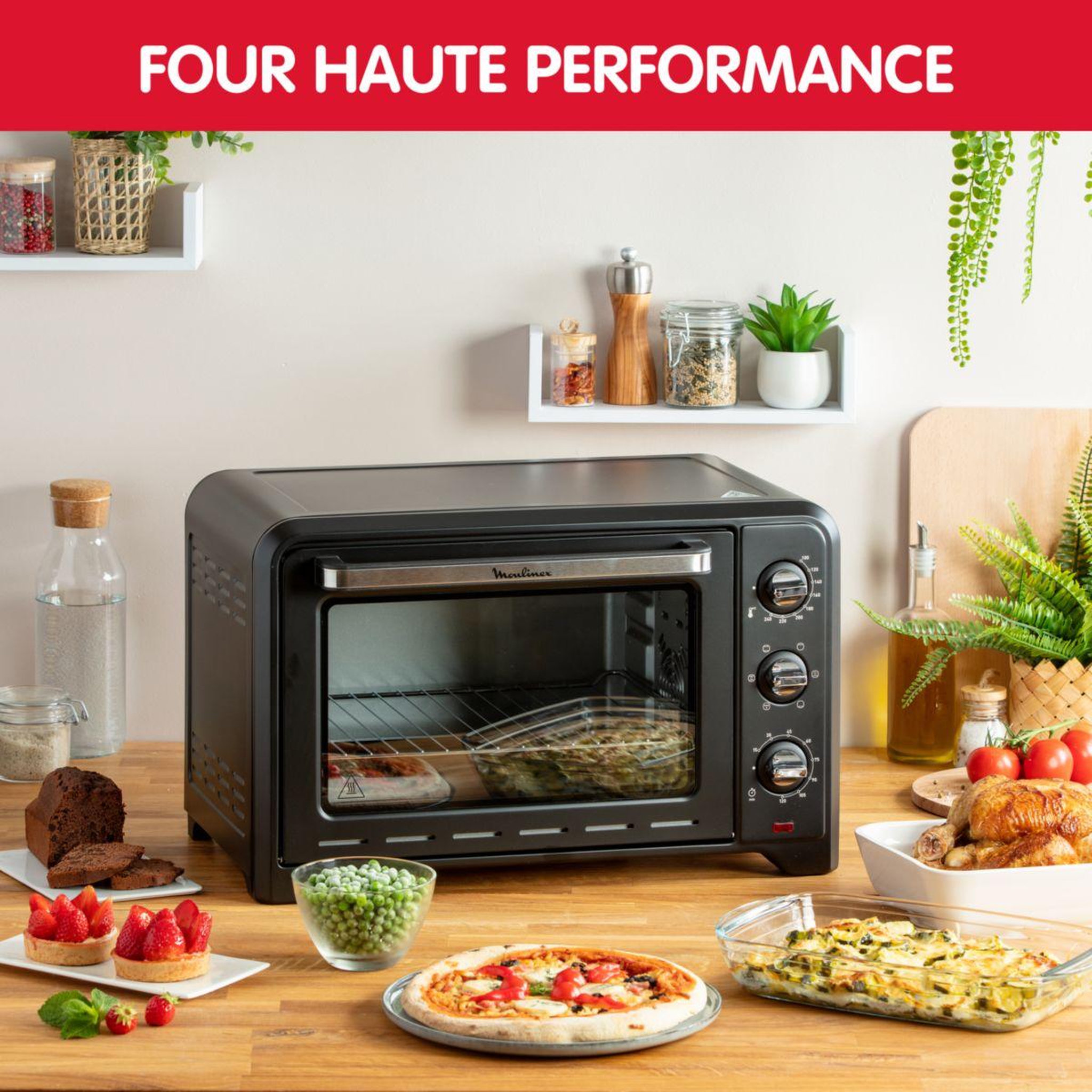 Voir la diapositive 3 : MOULINEX Mini four Optimo 33L OX464810