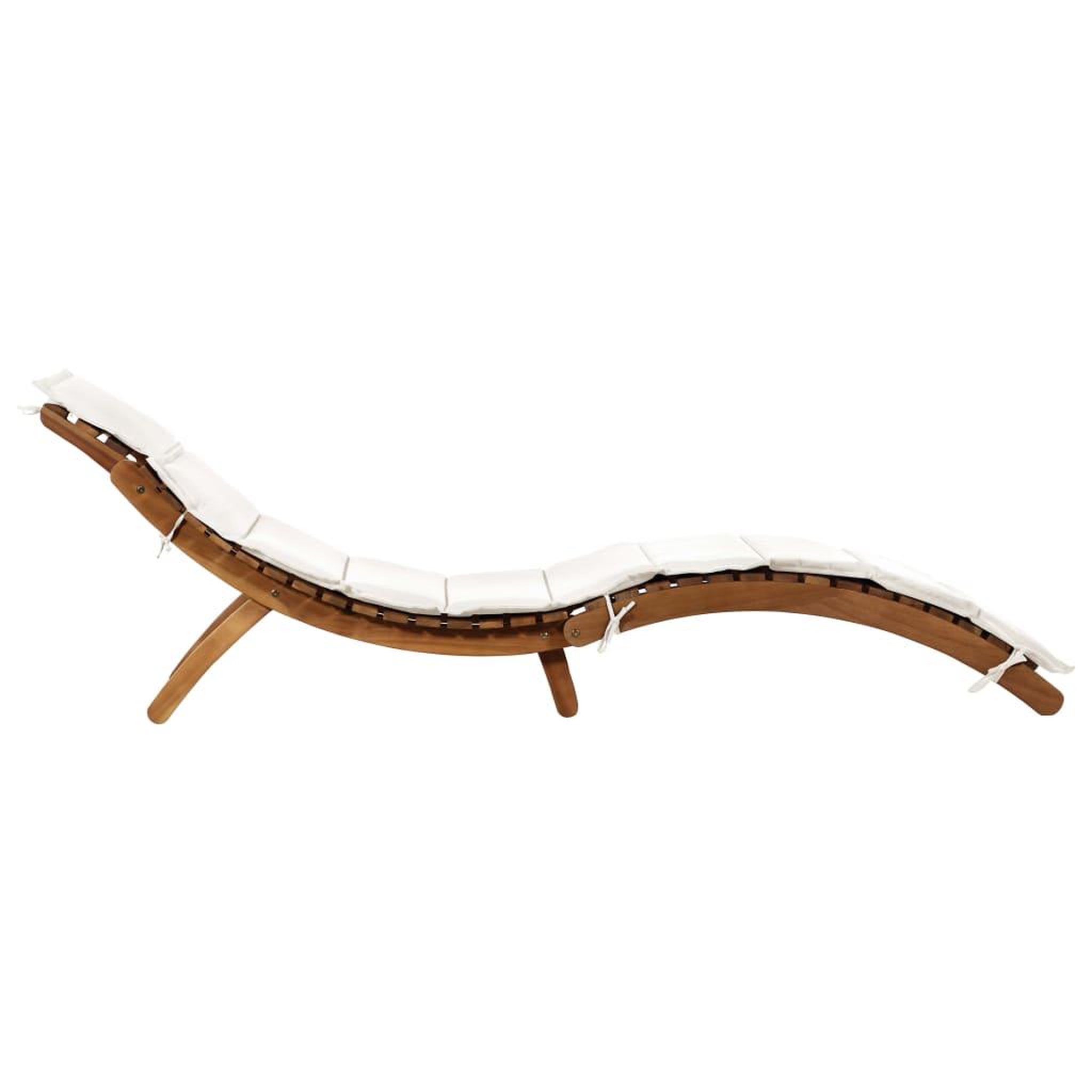 Voir la diapositive 3 : VIDAXL Chaises longues et coussins 2pcs creme blanc bois massif acacia