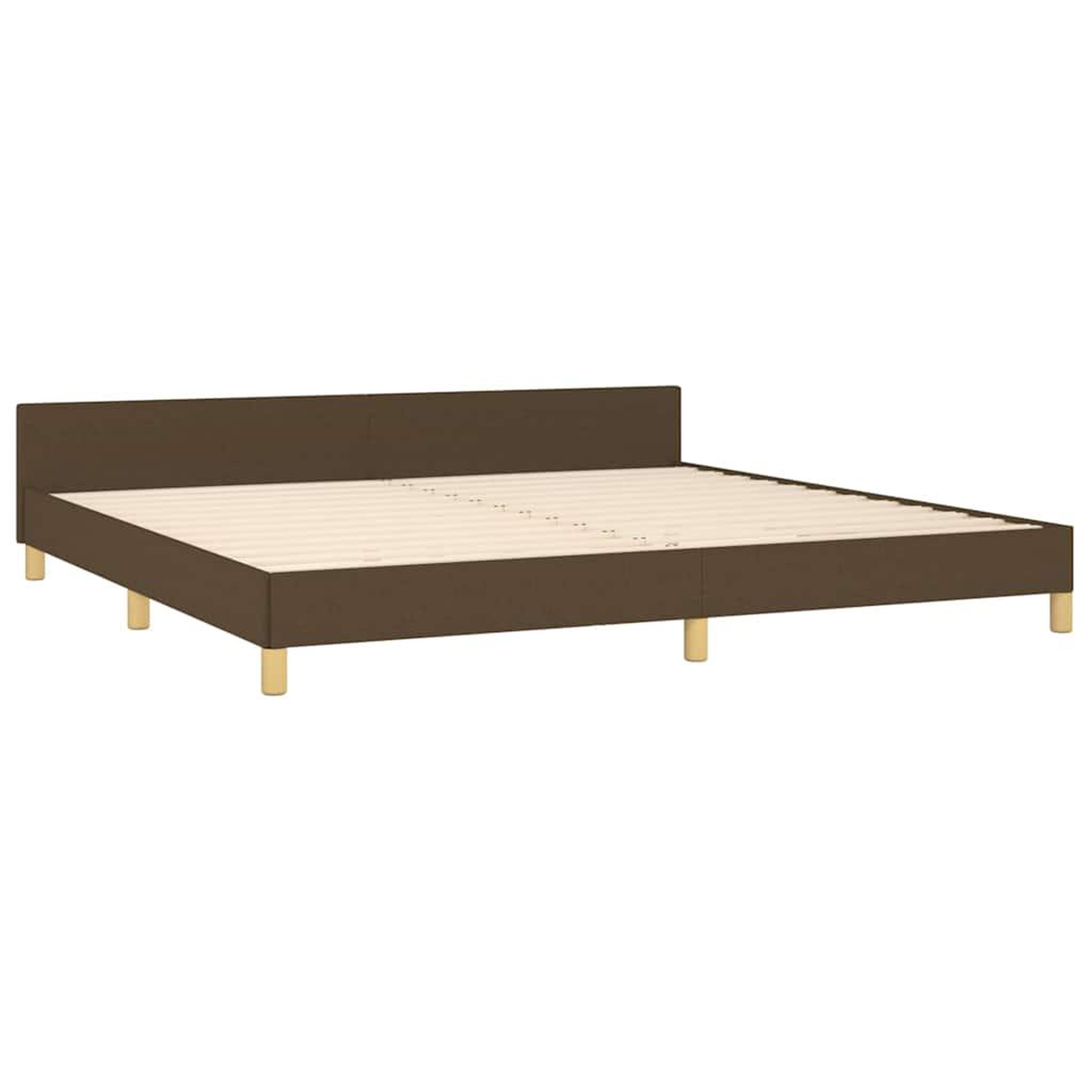 Voir la diapositive 6 : VIDAXL Cadre de lit sans matelas marron fonce 200x200 cm tissu