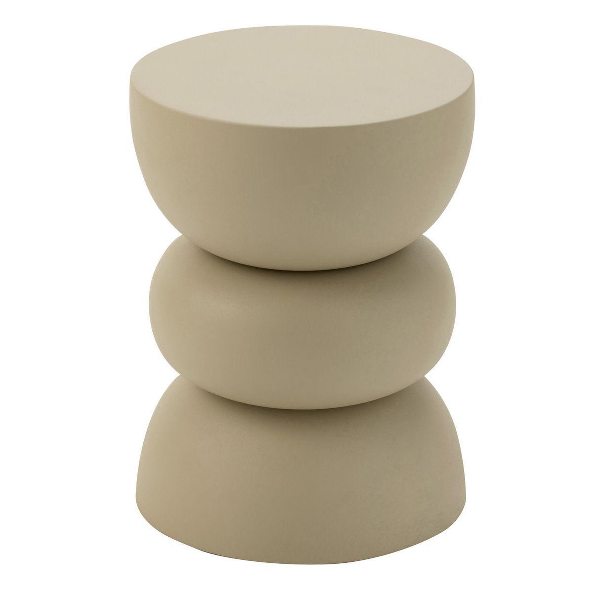 J-LINE Table d'Appoint Design en Métal  Lise  43cm Ivoire
