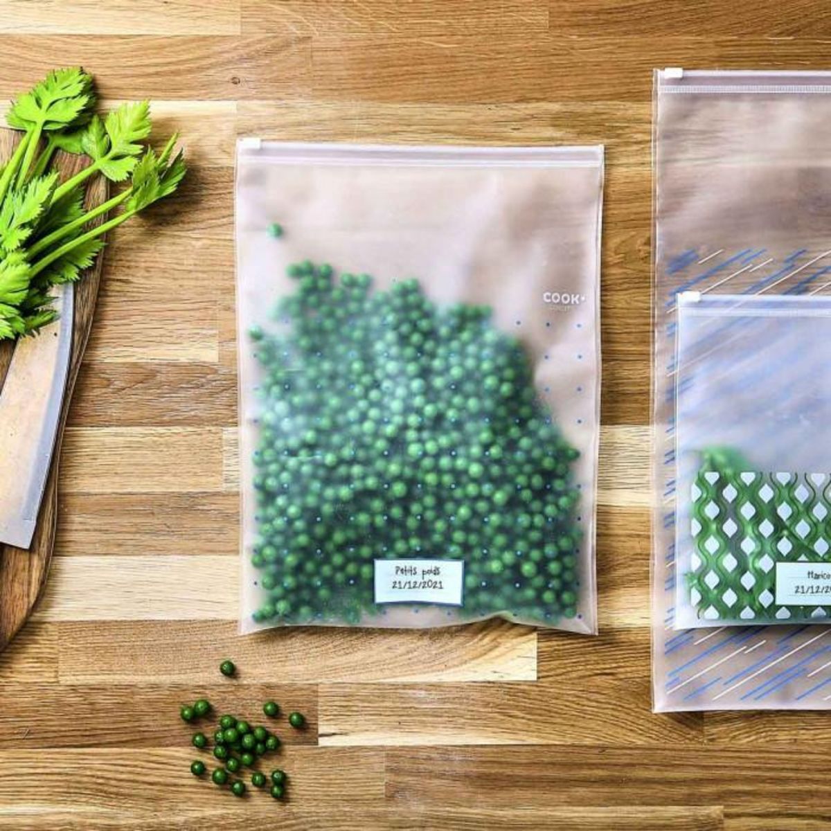 Paris Prix Lot de 3 Sacs de Congélation  Réutilisables  41cm Transparent