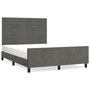 Voir la diapositive 2 : VIDAXL Cadre de lit sans matelas gris fonce 140x190 cm velours