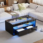 Voir la diapositive 3 : MERAX Table Basse Avec 2 Tiroirs Et LED Noir
