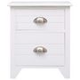 Voir la diapositive 2 : VIDAXL Table de chevet Blanc 38x28x45 cm Bois de Paulownia