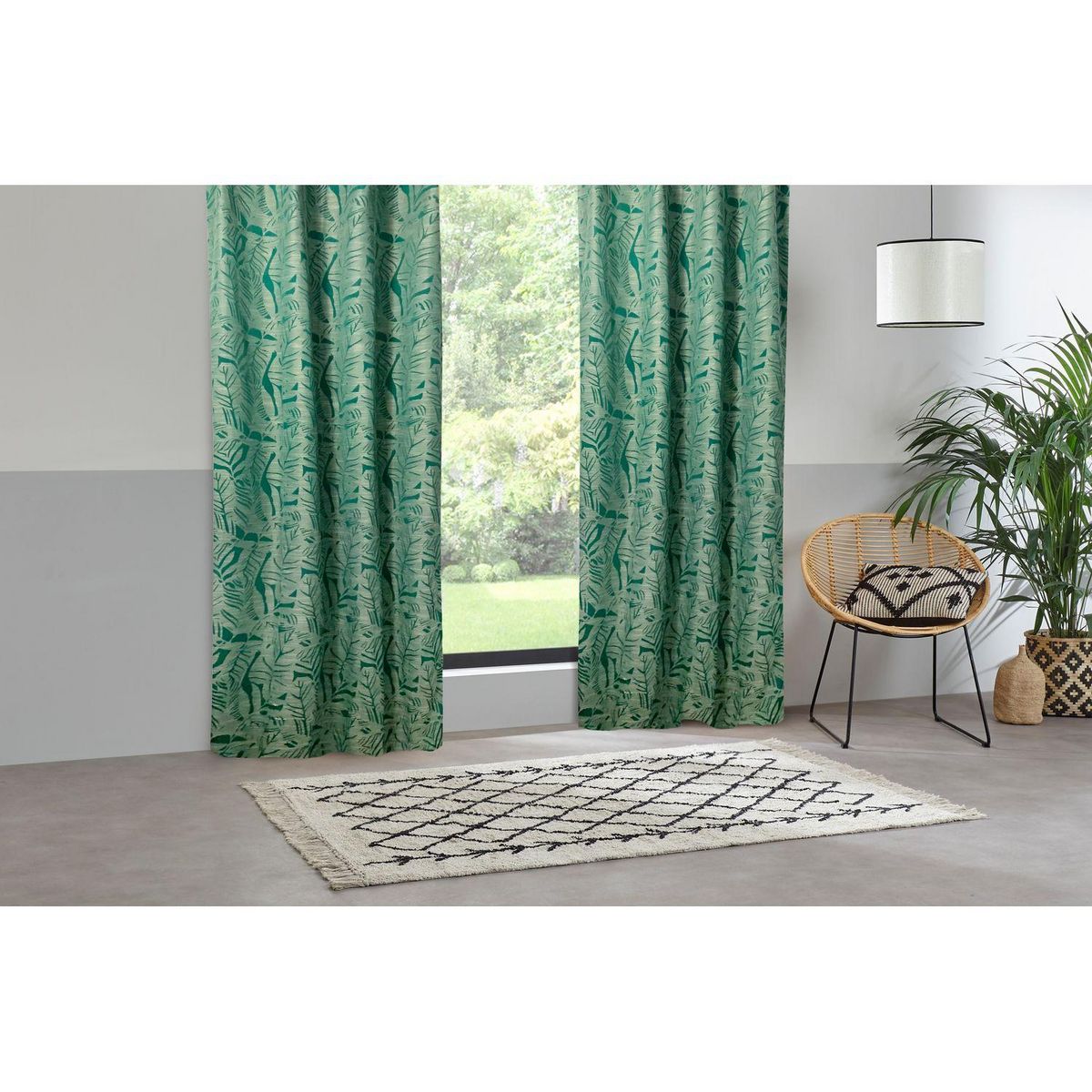 ATMOSPHERA Rideau tissage jacquard Folha