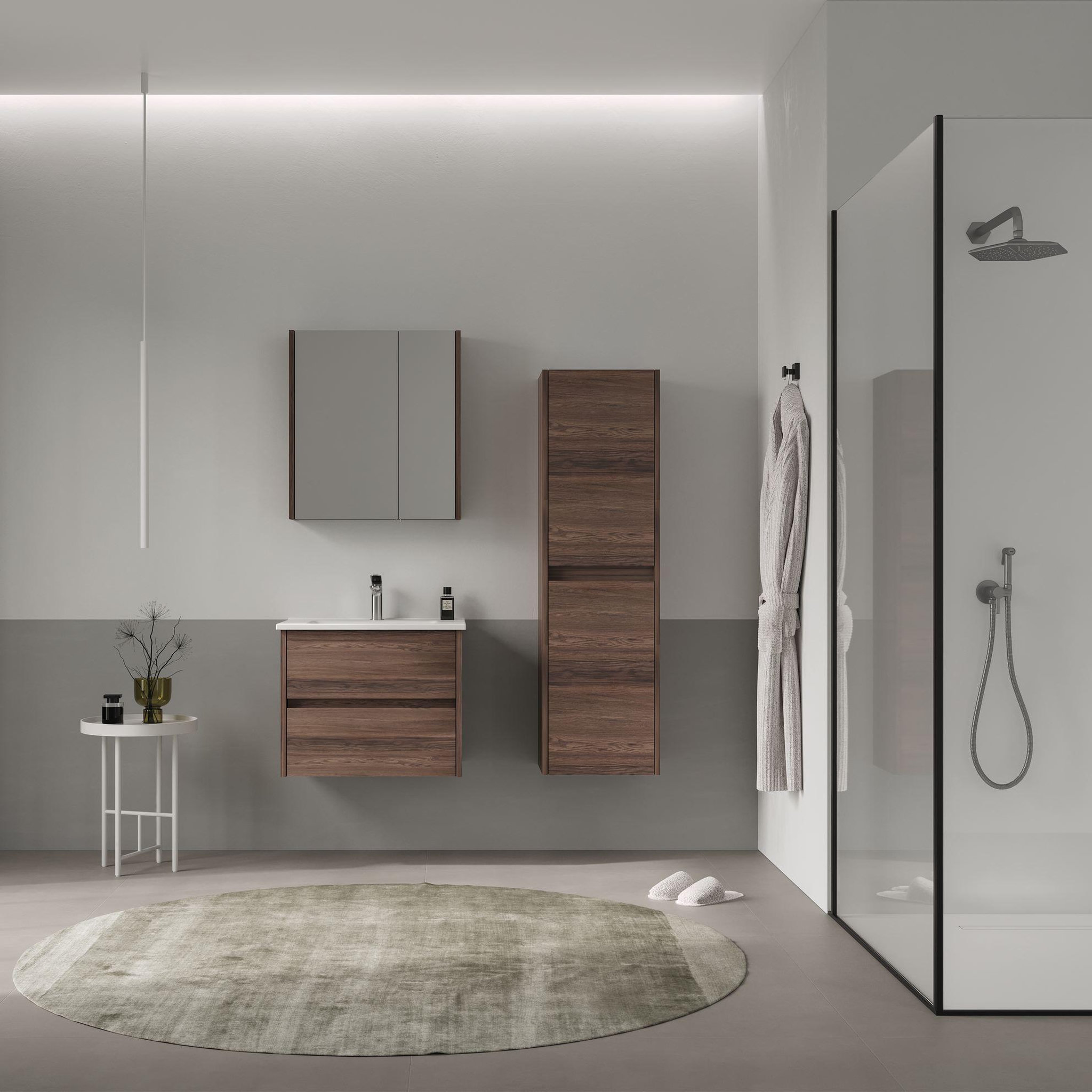 Voir la diapositive 3 : Habitat et Jardin Meuble Vasque  Side 65 v2  - 65 x 45 x 52 cm - Dark Walnut