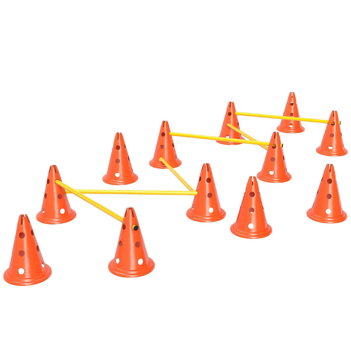 PAWHUT Set d'obstacles agility 12 cônes 6 piquets pour chien sac transport inclus