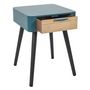 Voir la diapositive 3 : Paris Prix Table de Chevet 1 Tiroir  Bois  48cm Bleu Canard