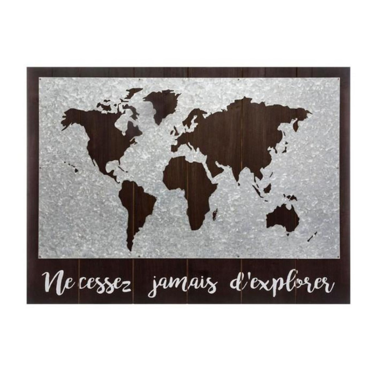 ATMOSPHERA Décoration Murale  Map Monde  78cm Naturel