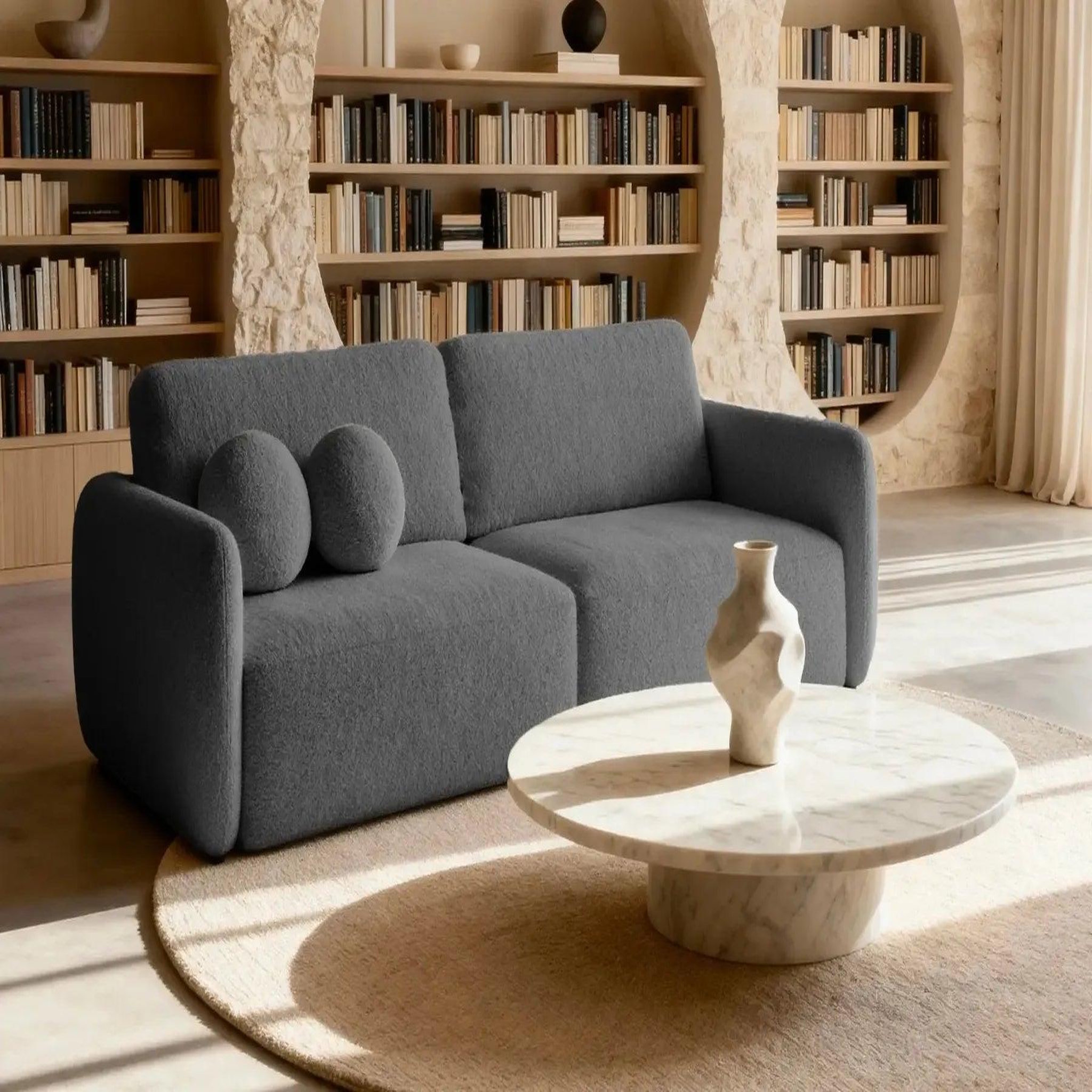 Voir la diapositive 2 : CASANOVA PARIS Gigi - canapé droit convertible tissu bouclette