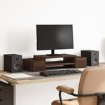 VIDAXL Support de moniteur et rangement chêne marron bois d ingénierie