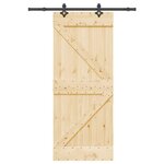 VIDAXL Porte coulissante et kit de quincaillerie 85x210 cm pin massif