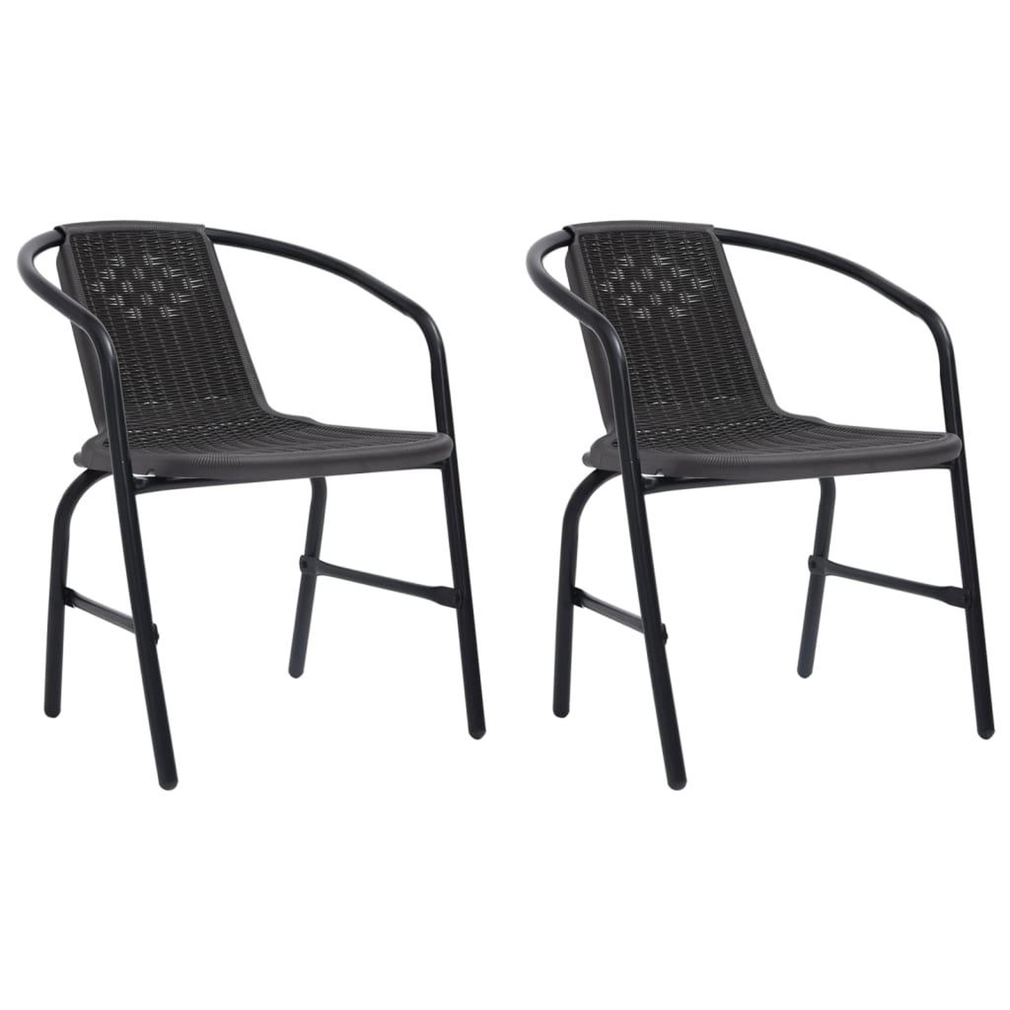 Voir la diapositive 1 : VIDAXL Chaises de jardin lot de 2 Plastique Rotin et acier 110 kg