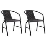 VIDAXL Chaises de jardin lot de 2 Plastique Rotin et acier 110 kg