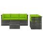 Voir la diapositive 3 : VIDAXL Salon palette de jardin 6 pcs avec coussins Bois de pin massif