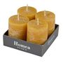 Voir la diapositive 2 : Paris Prix Lot de 4 Bougies Pilier  Rustique  5cm Jaune