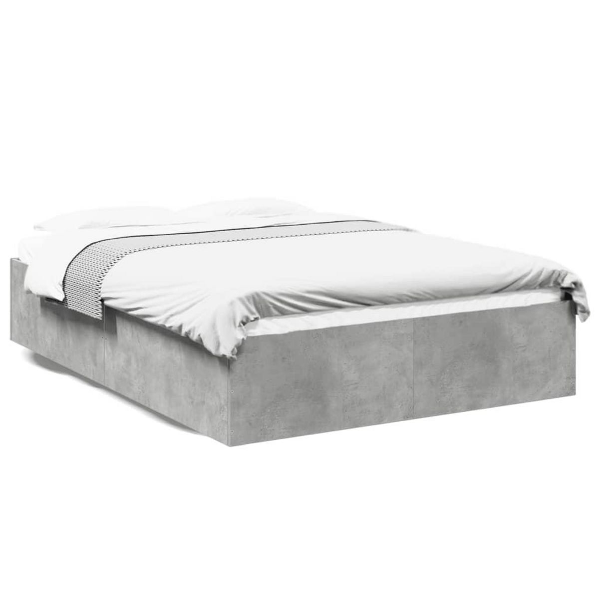 VIDAXL Cadre de lit sans matelas gris beton 135x190 cm