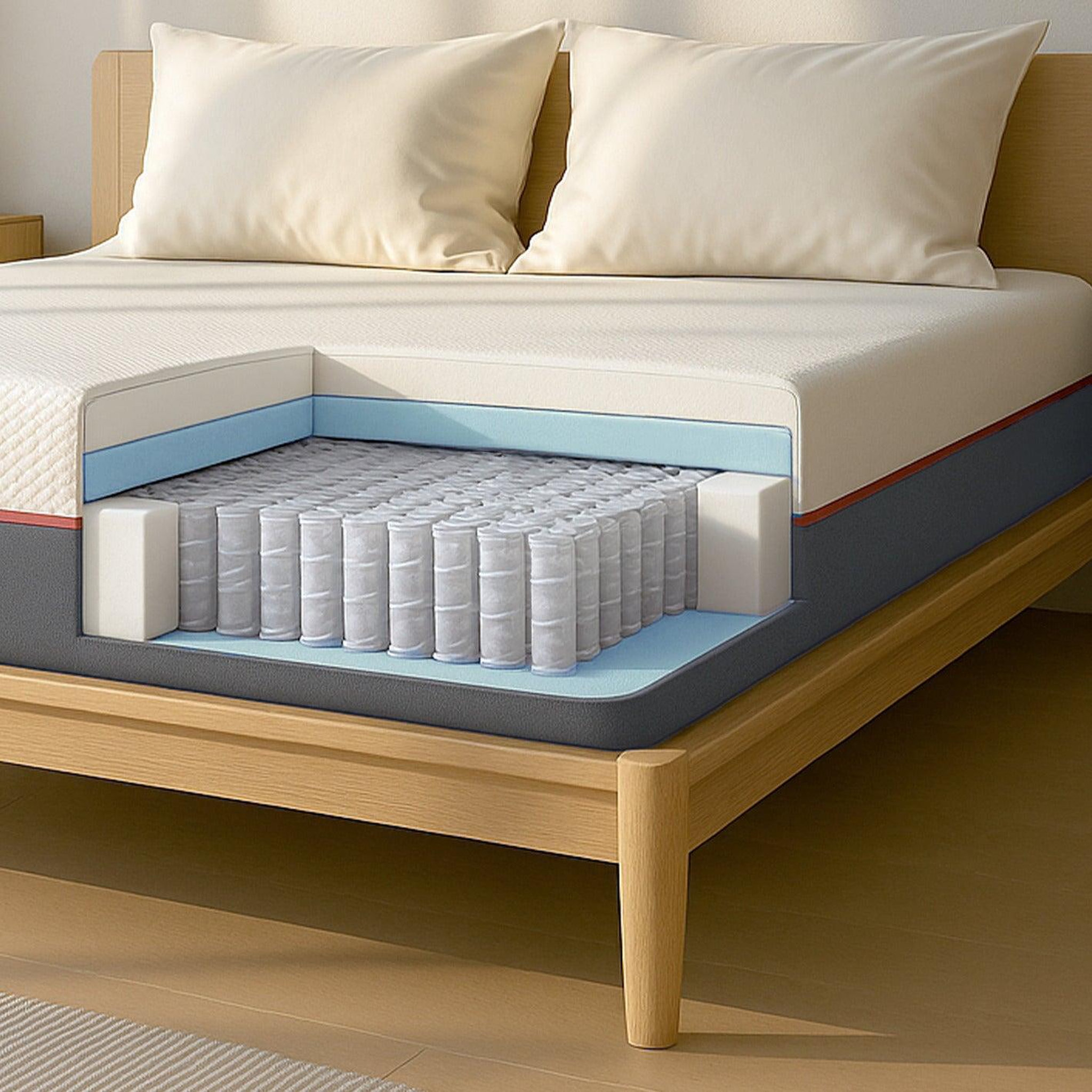 Voir la diapositive 1 : THE WHITE STONE Matelas 80x190 cm à Ressorts Ensachés & Mémoire de Forme | Hauteur 30 cm | Ergonomique, Hypoallergénique & Antibactérien | Made in Italy
