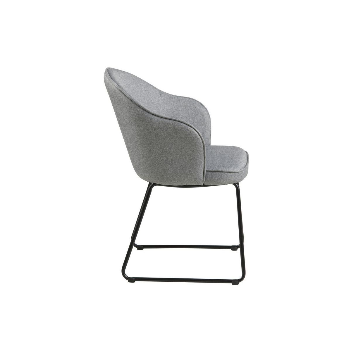 TOILINUX Chaise de salle à manger avec accoudoirs - Gris et Noir