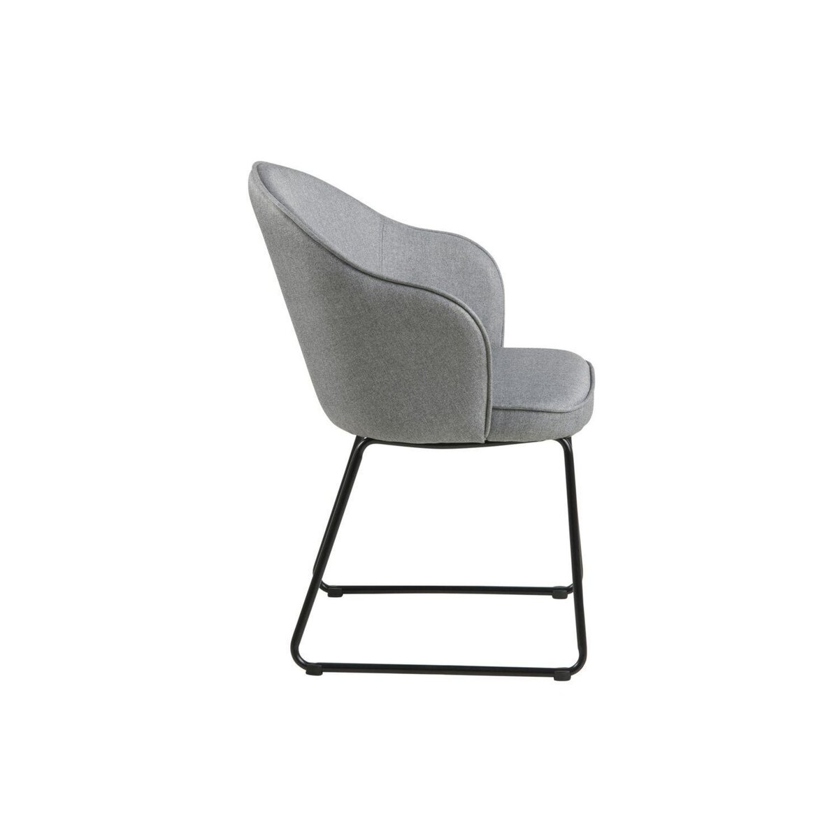 TOILINUX Chaise de salle à manger avec accoudoirs - Gris et Noir