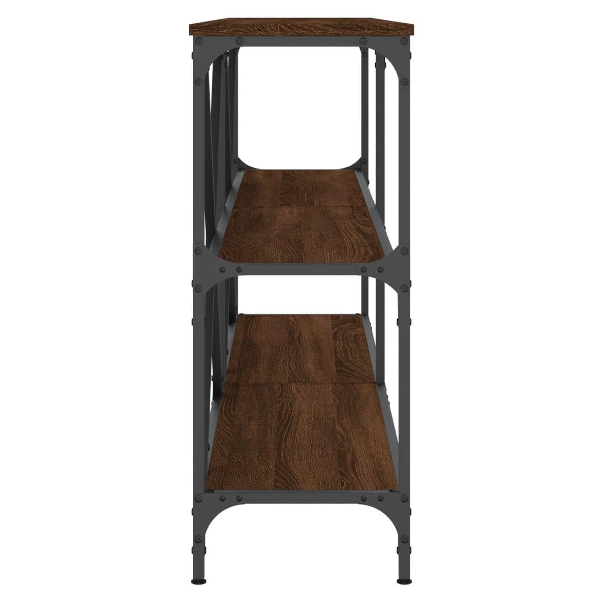 Voir la diapositive 5 : VIDAXL Table console chene marron 160x30x75cm bois d'ingenierie et fer