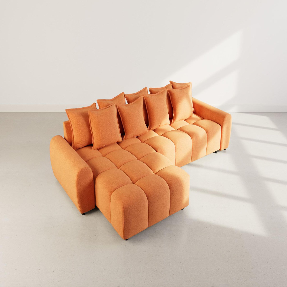 LISA DESIGN Adelaide - canapé d'angle réversible 4 places en tissu texturé