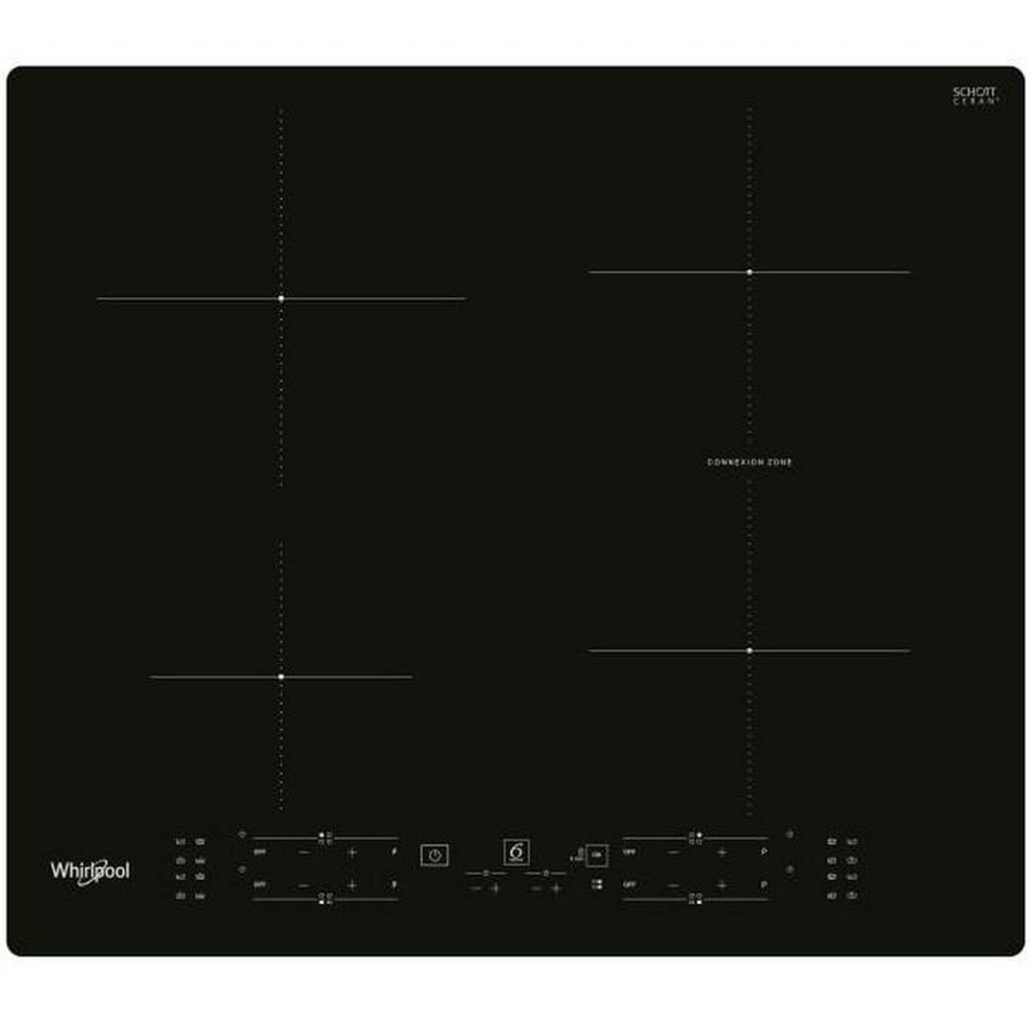 Whirlpool Table de cuisson à induction 60cm 4 feux 7200w noir - wbb8360ne