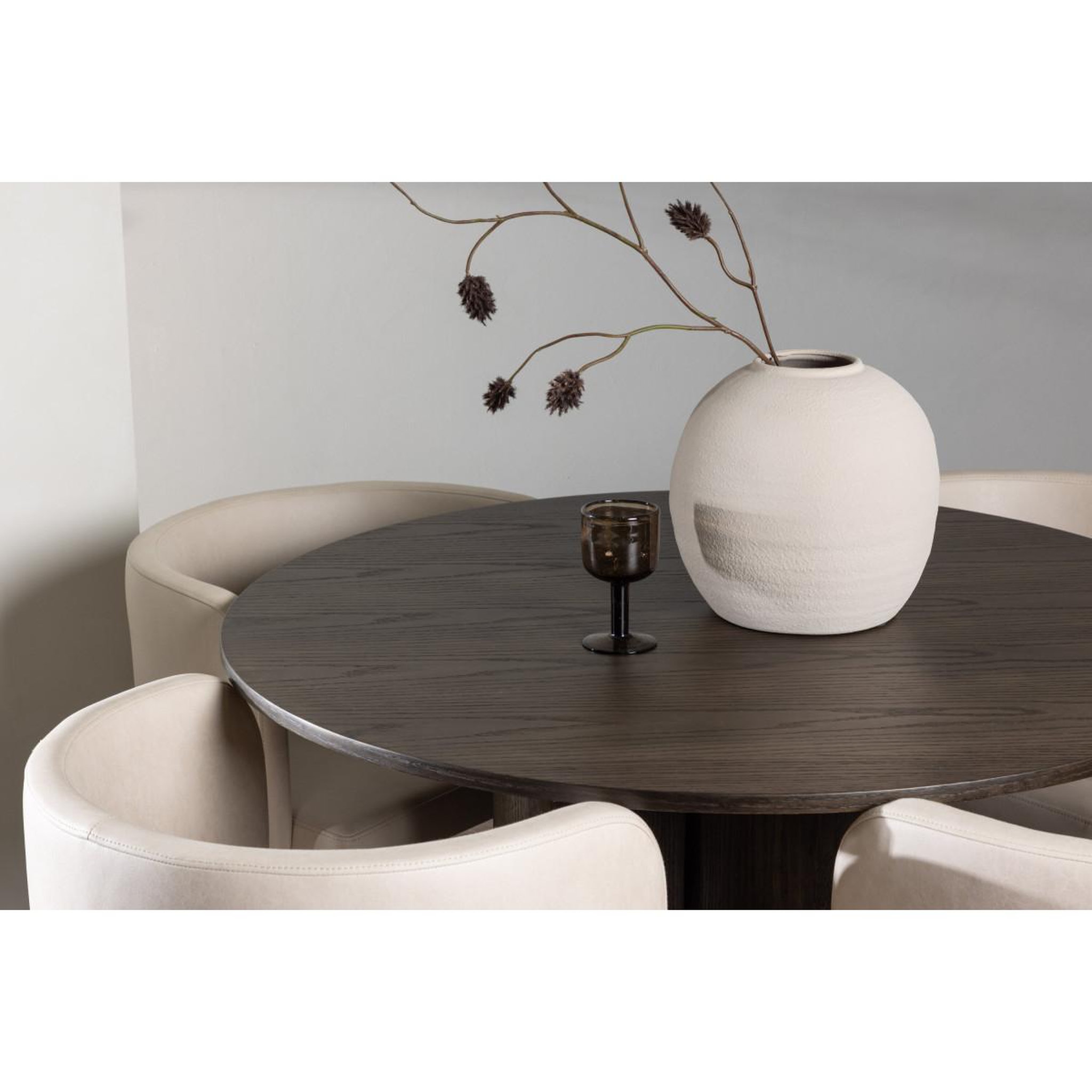 Voir la diapositive 5 : Paris Prix Ensemble table à manger & 4 chaises  olivia & simrishamn  110cm moka & beige