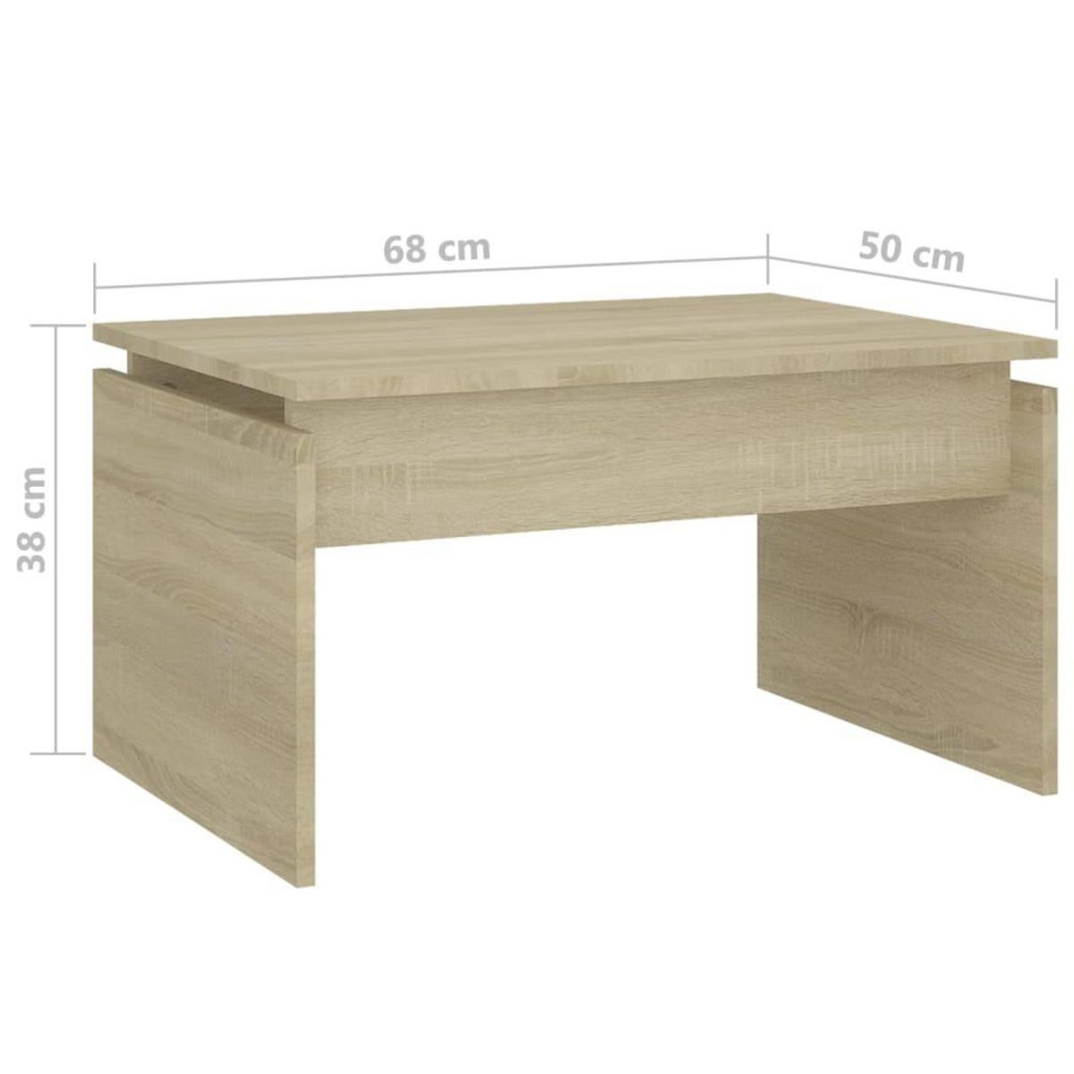 VIDAXL Table basse chene sonoma 68x50x38 cm bois d'ingenierie