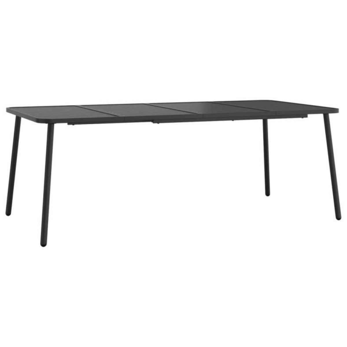 VIDAXL Table de jardin anthracite 200x100x71 cm acier