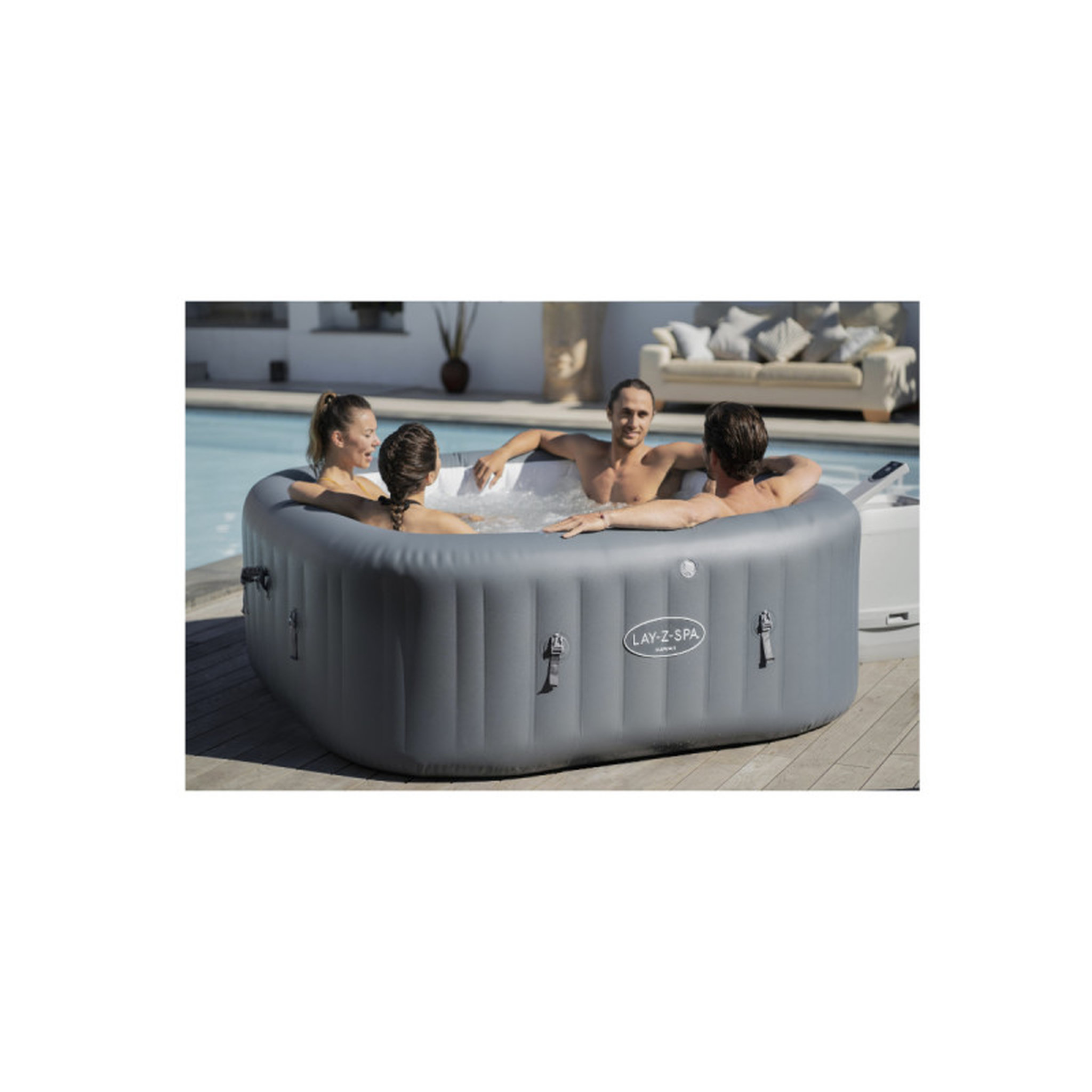 Voir la diapositive 3 :  Spa gonflable carré BESTWAY - 6 places - 180 x 180 x 71 cm - Lay-Z-Spa Hawaii Hydrojet Pro - 60031