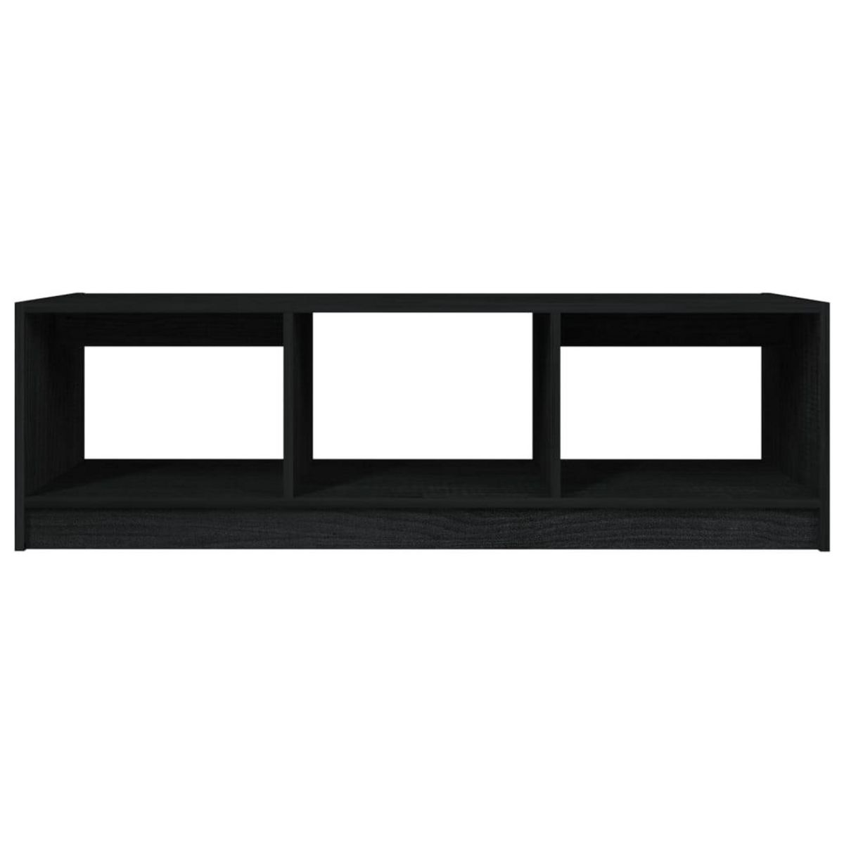 VIDAXL Table basse noir 110x50x34 cm bois de pin massif